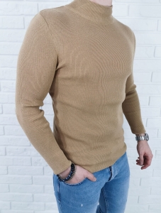 Półgolf sweter męski beżowy 3431