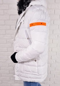 Biała kurtka zimowa parka M1009