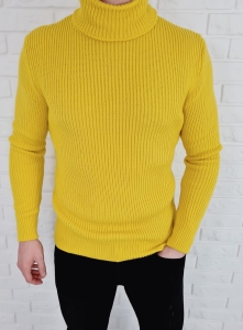 Ciepły męski sweter golf neon 753