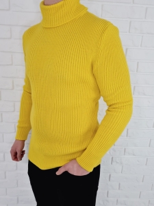 Ciepły męski sweter golf neon 753
