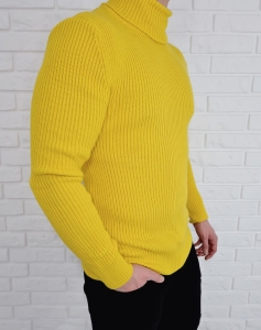 Ciepły męski sweter golf neon 753