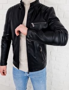 Kurtka skórzana męska ramoneska biker 1631