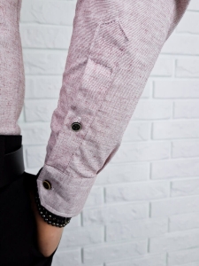 Bordowa koszula stójka pionowe przeszycia slim fit 0207/562