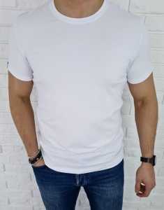 T-shirt męski bez nadruku biały basic Tommy life 87911