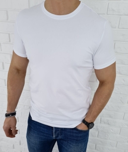 T-shirt męski bez nadruku biały basic Tommy life 87911