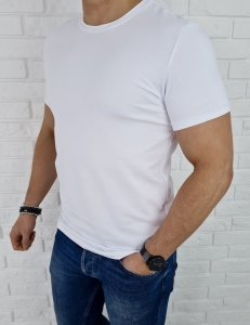 T-shirt męski bez nadruku biały basic Tommy life 87911