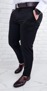 Czarne spodnie eleganckie slim fit wizytowe Stylovy D-1100