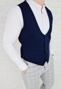 Elegancka granatowa kamizelka męska slim fit Stylovy 1001