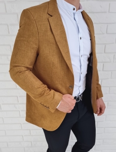 Marynarka męska karmelowa casual Stylovy 3791