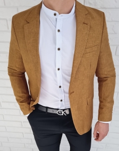 Marynarka męska karmelowa casual Stylovy 3791