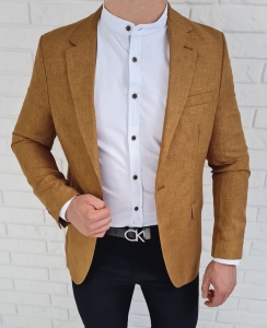 Marynarka męska karmelowa casual Stylovy 3791