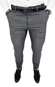 Ciemnoszare spodnie materiałowe chinosy męskie slim fit 1769