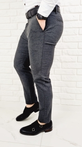 Ciemnoszare spodnie materiałowe chinosy męskie slim fit 1769