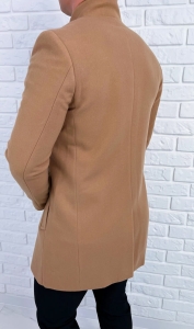 Płaszcz męski camel ze stójką z wełną 9300