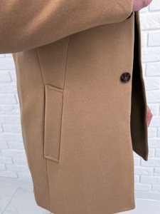 Płaszcz męski camel ze stójką z wełną 9300