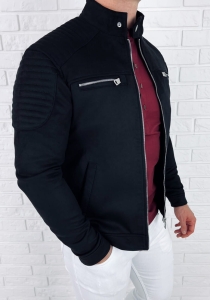 Zamszowa kurtka czarna męska ramoneska biker Stylovy