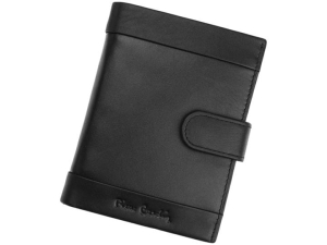 Pierre Cardin Tilak 25 326A nero męski pionowy skórzany czarny portfel