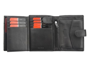 Pierre Cardin Tilak 25 326A nero męski pionowy skórzany czarny portfel