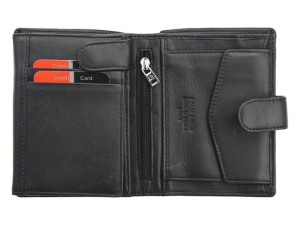 Pierre Cardin Tilak 25 326A nero męski pionowy skórzany czarny portfel