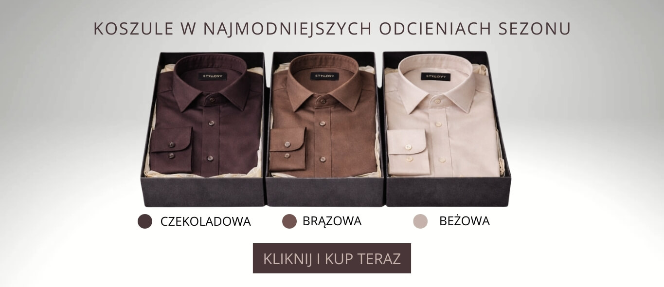 koszule brazowe bezowe zcekolda