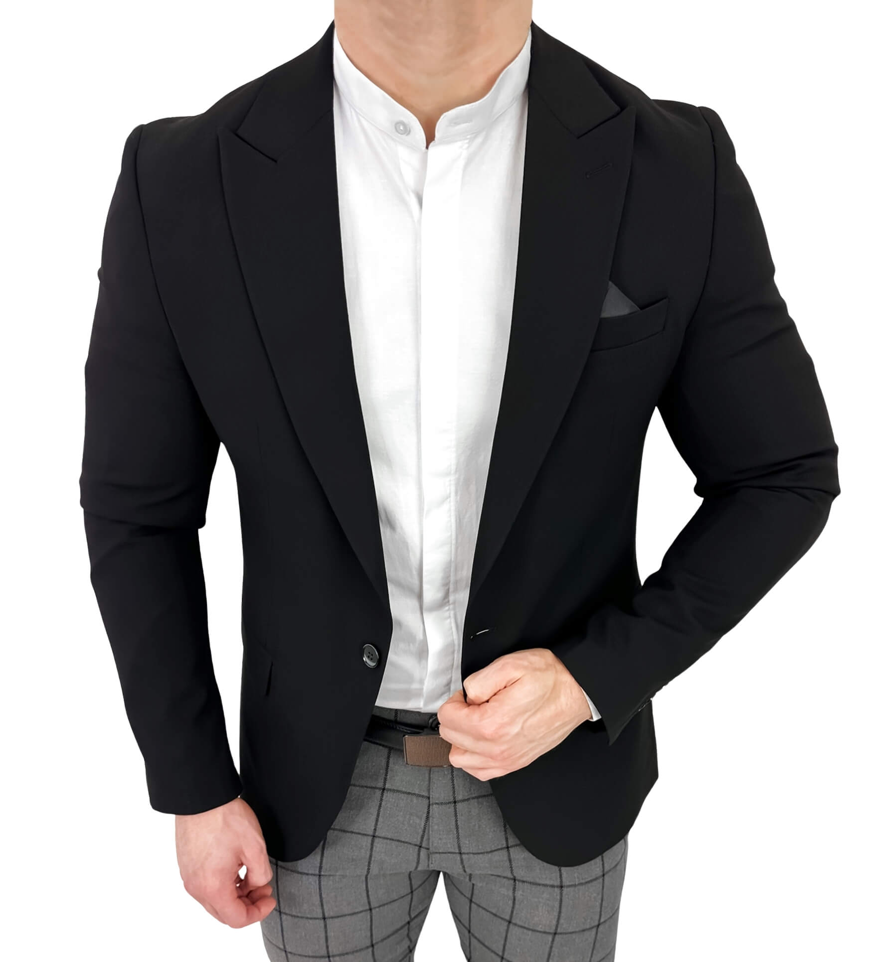 Czarna elegancka marynarka meska 800