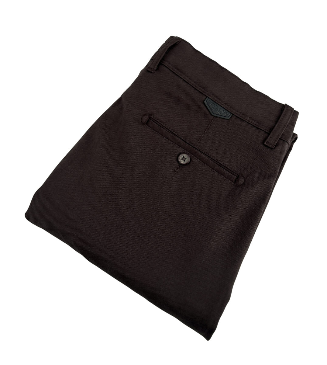 Czekoladowe spodnie męskie materiałowe chinosy czekolada slim fit M-100 5100