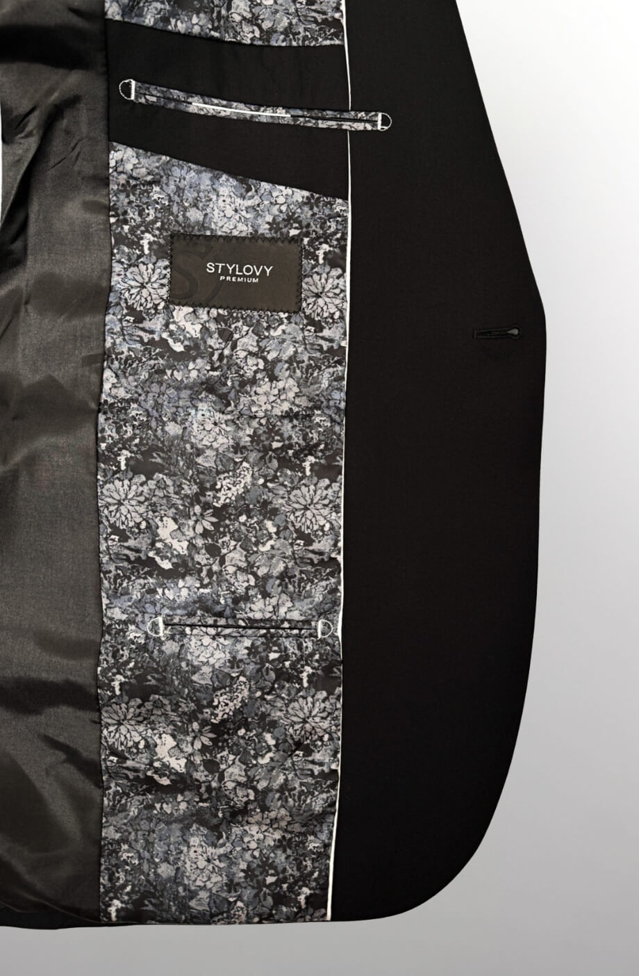 Czarny garnitur męski slim fit 5643