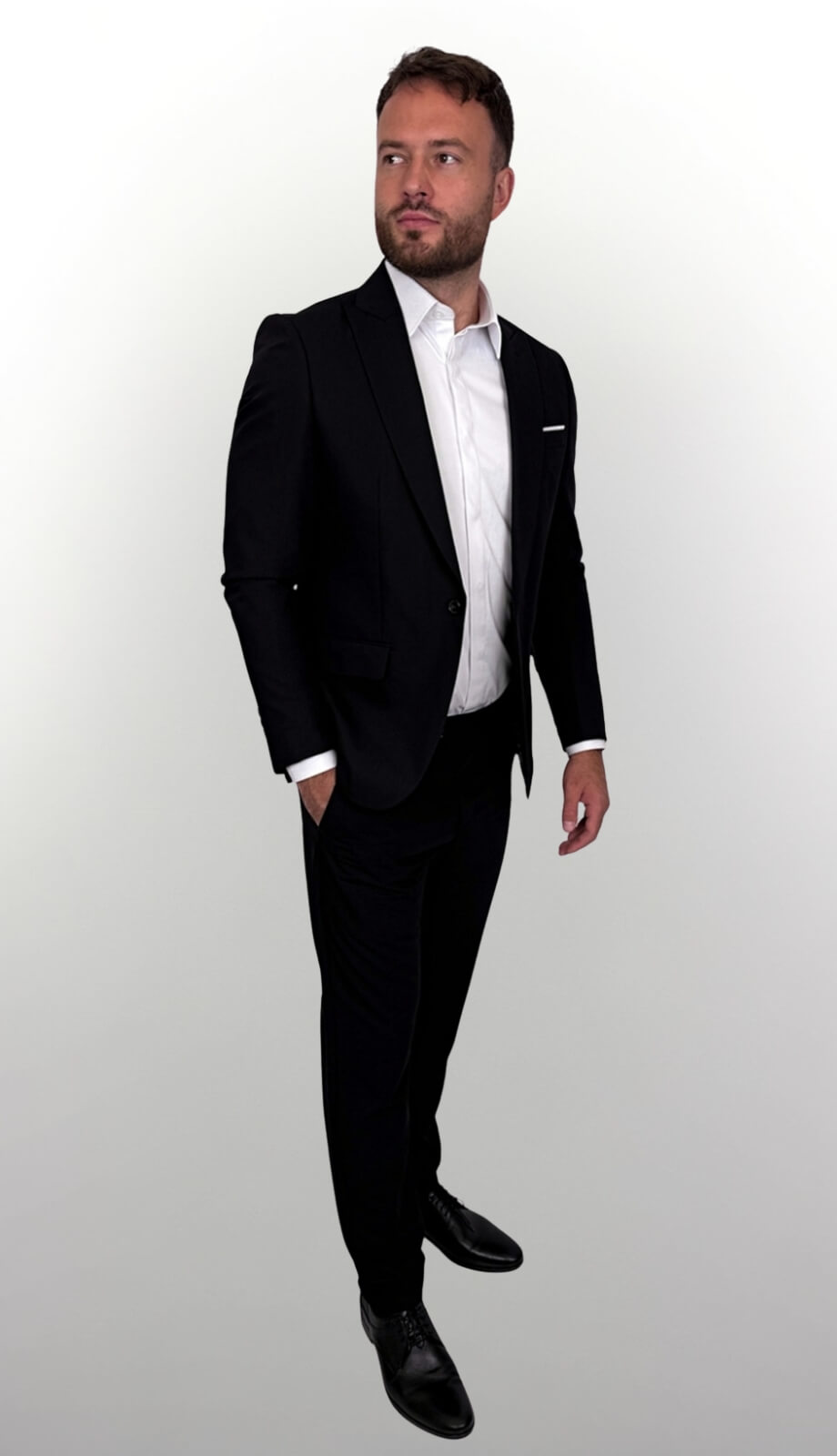 Czarny garnitur męski slim fit 5643