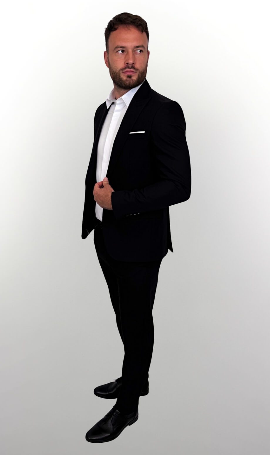 Czarny garnitur męski slim fit 5643