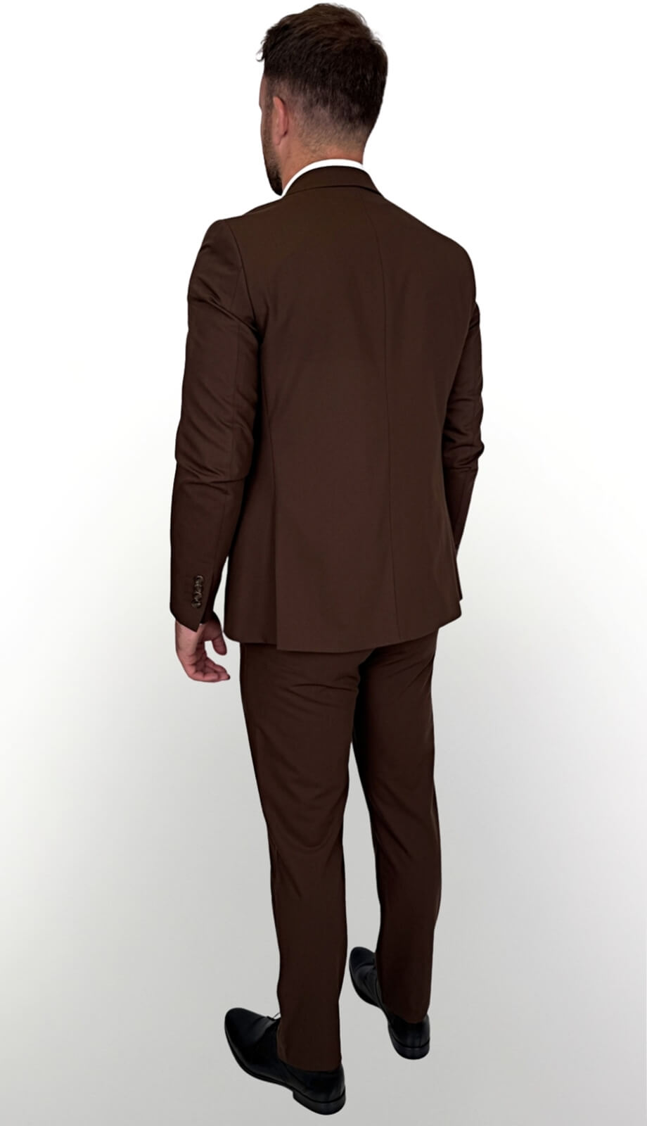 Brązowy garnitur męski czekoladowy slim fit 5644
