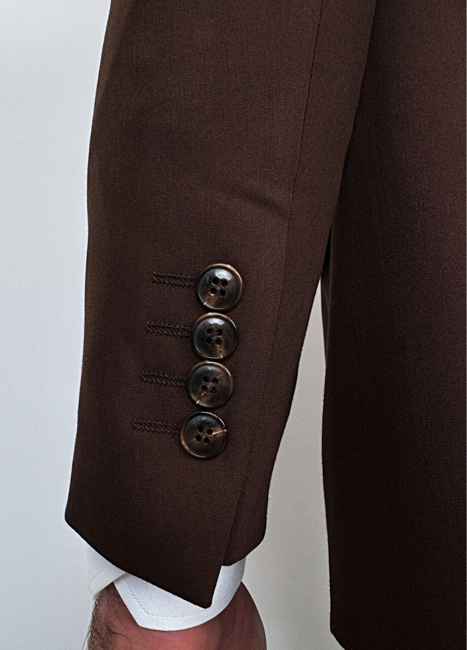 Brązowy garnitur męski czekoladowy slim fit 5644